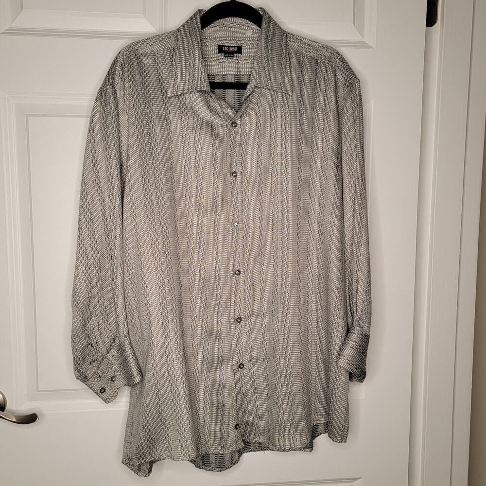 Leo rossi red mens dress shirt size XL